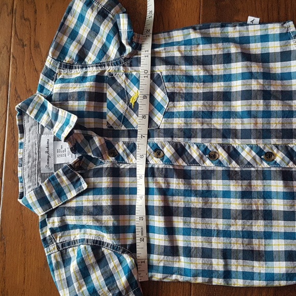 Tommy Bahama Cotton Blue White Yellow Check Button Down Shirt Boys Sz 18 Months - Picture 6 of 16